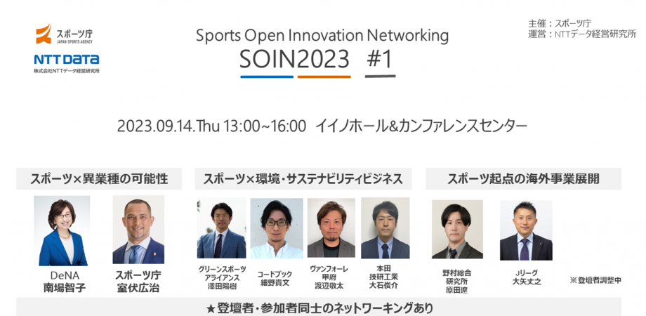 スポーツ庁主催の「SPORTS OPEN INNOVATION NETWORKING 2023」に弊社代表が登壇しました！